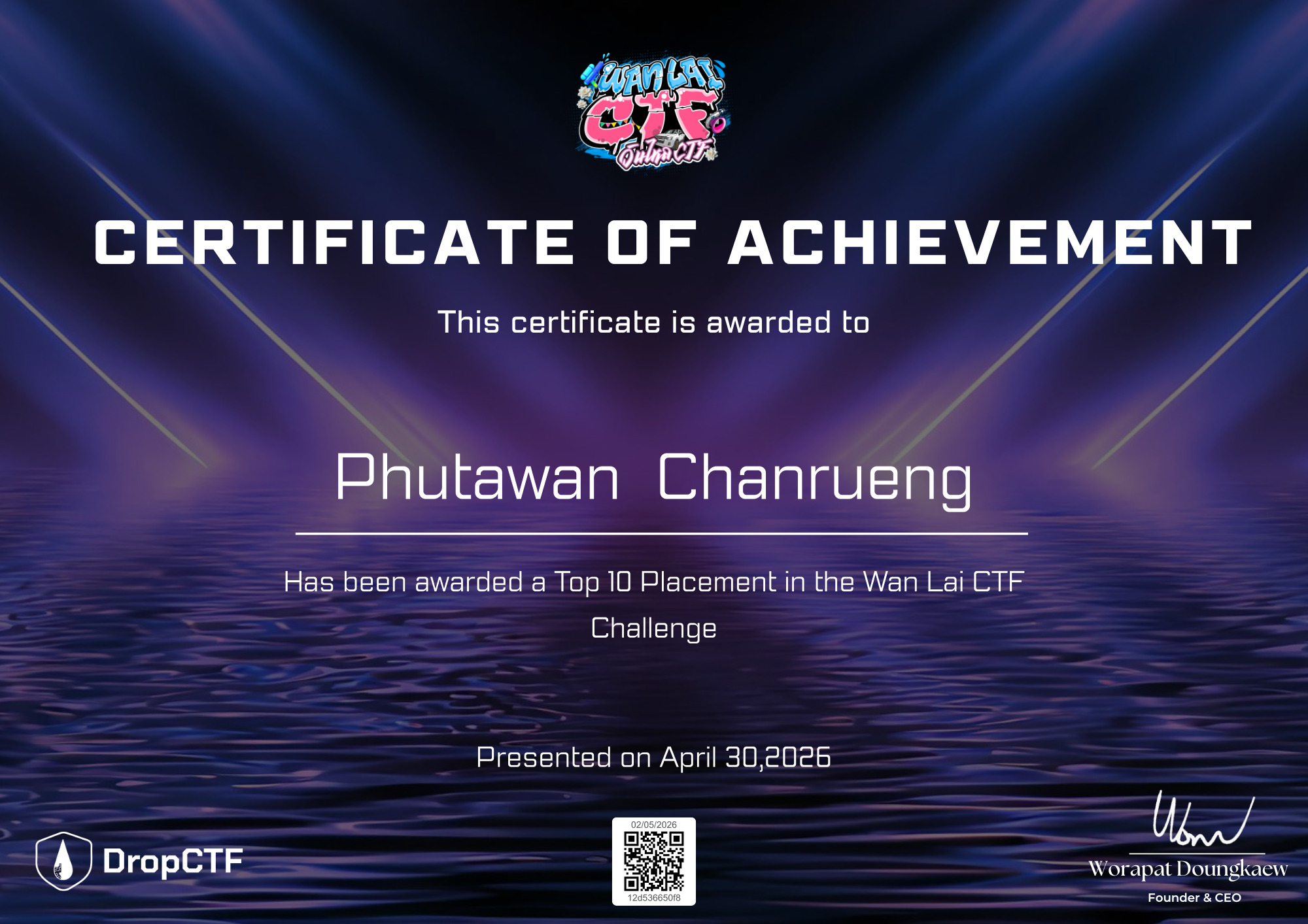 Top 10 Placement - Wan Lai CTF Challenge